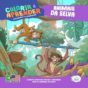 Colorir-e-aprender-bilingue---animais-da-selva